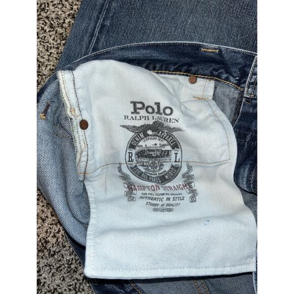 Polo Ralph Lauren Mens 36x31 Dark Wash Denim Relaxed Straight - Picture 7 of 12